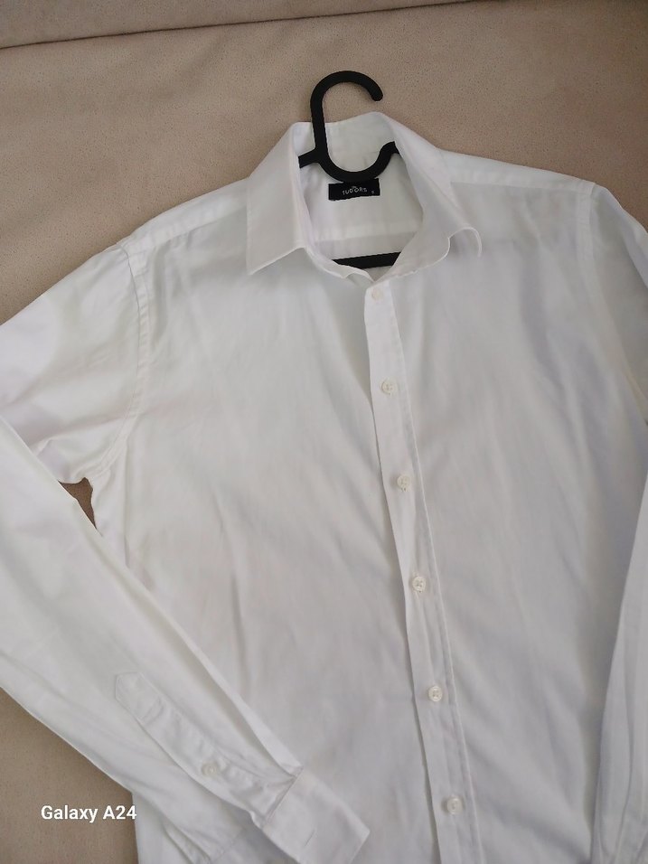 Beyaz Regular Fit Düğmeli Erkek Gömlek - Görsel 2