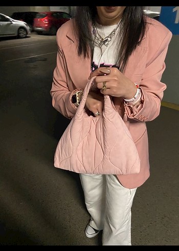 Pembe Midi Boy Salaş Street Style Blazer takım - Görsel 2