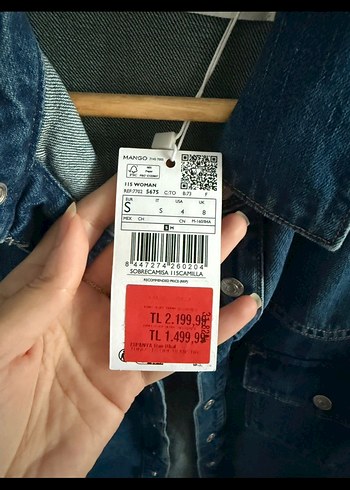 Düğmeli Mavi Kadın Denim Ceket - Görsel 2
