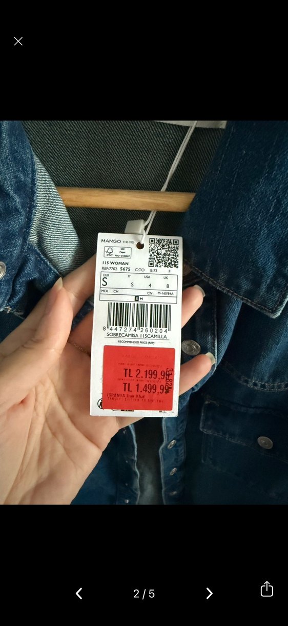 Düğmeli Mavi Kadın Denim Ceket - Görsel 2