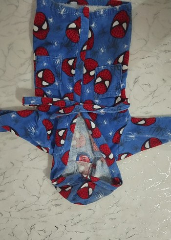Erkek Çocuk Renkli Batik Desenli Bornoz
