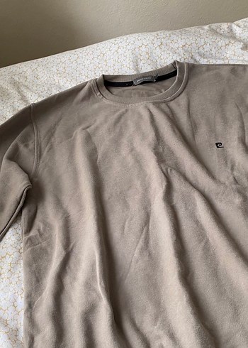 Pierre Cardin Bej Bisiklet Yaka Basic Sweatshirt
