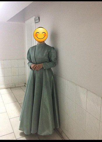 Uzun Kol Tesettür Abiye Elbise