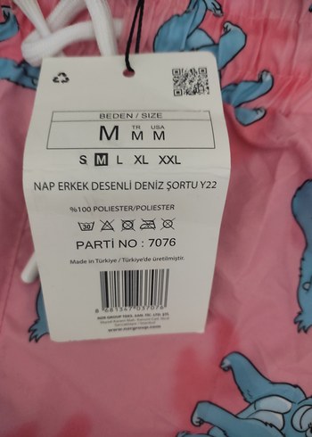 Erkek Pembe Baskılı Mini Şort - Görsel 4