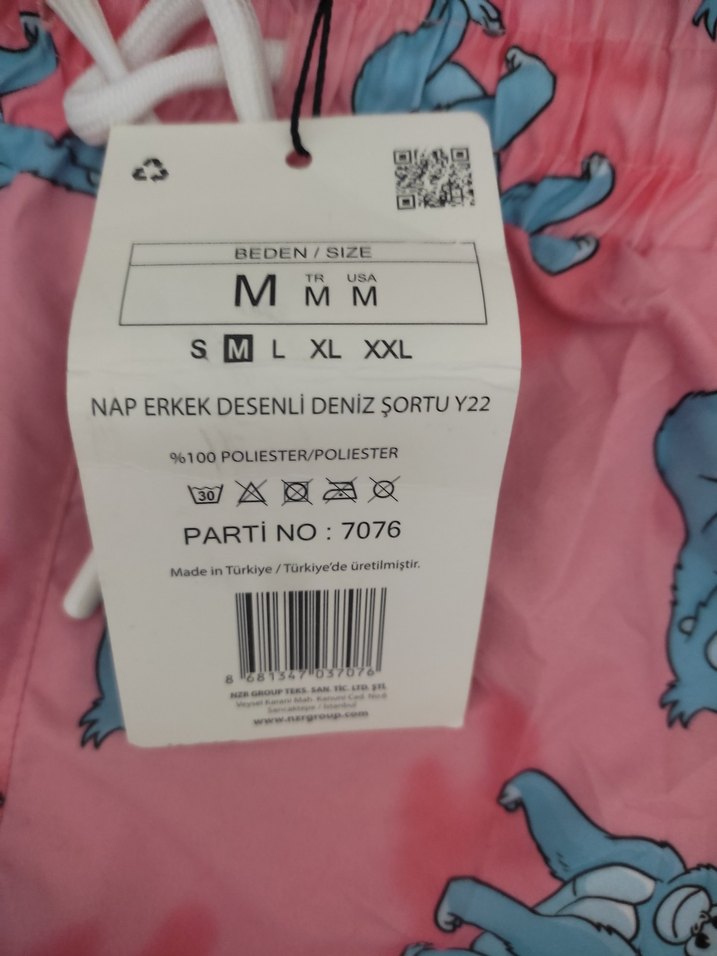 Erkek Pembe Baskılı Mini Şort - Görsel 4