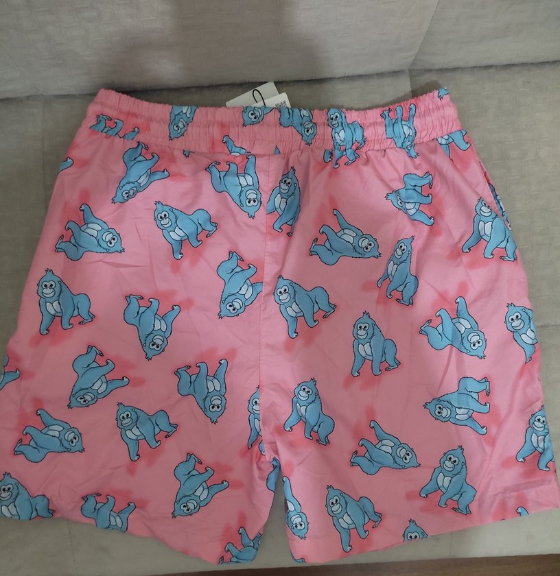 Erkek Pembe Baskılı Mini Şort - Görsel 2