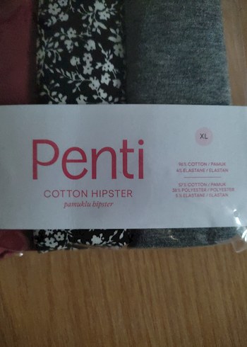 Penti Gri Pamuklu Hipster Külot XL - Görsel 2