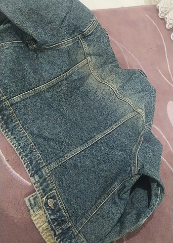 Düğmeli Mavi Denim Kadın Ceket - Görsel 4