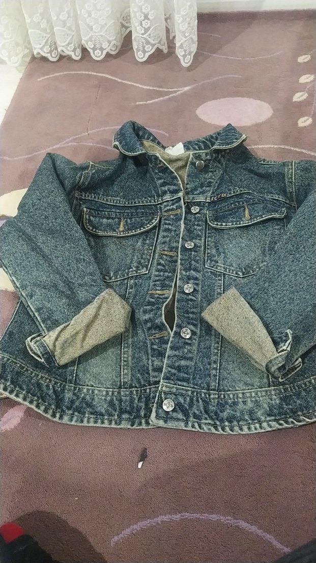 Düğmeli Mavi Denim Kadın Ceket - Görsel 2