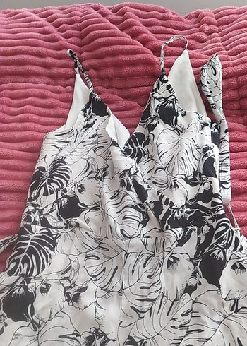 Bohem Gri Desenli Uzun Kadın Tulum - Görsel 2