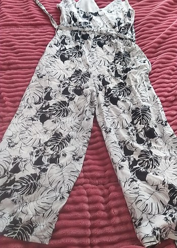 Bohem Gri Desenli Uzun Kadın Tulum - Görsel 4