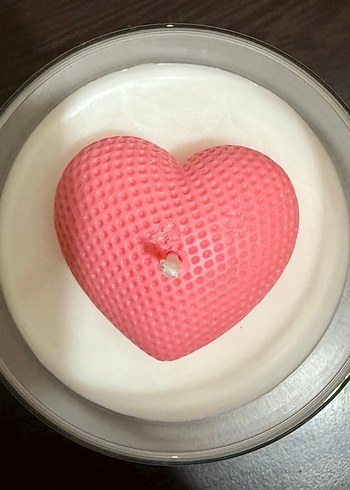 Beyaz Mumlu Kalp Şekilli Kokulu Mum - Görsel 3