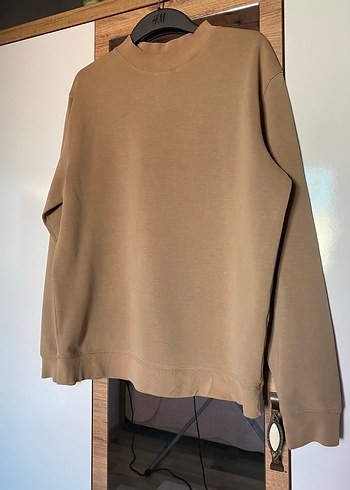 m Beden Bej Kadın Süet Sweatshirt
