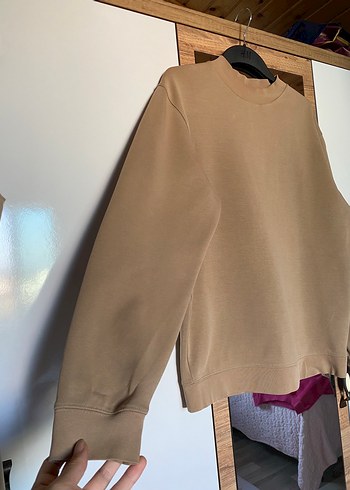 m Beden camel Renk Bej Kadın Süet Sweatshirt