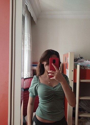 Kadın yeşil bluz S/36 beden
