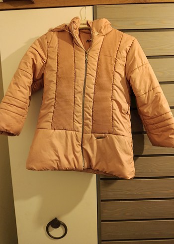 pudra renk Kız Çocuk Fermuarlı Mont