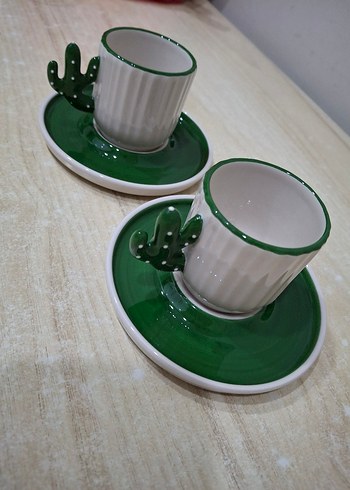 Kaktüs Detaylı Yeşil Fincan 90 ml - Görsel 6