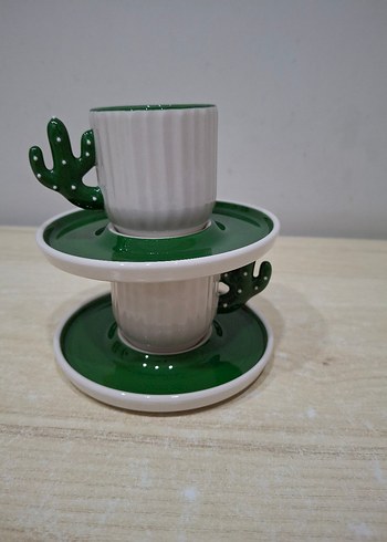 Kaktüs Detaylı Yeşil Fincan 90 ml - Görsel 7