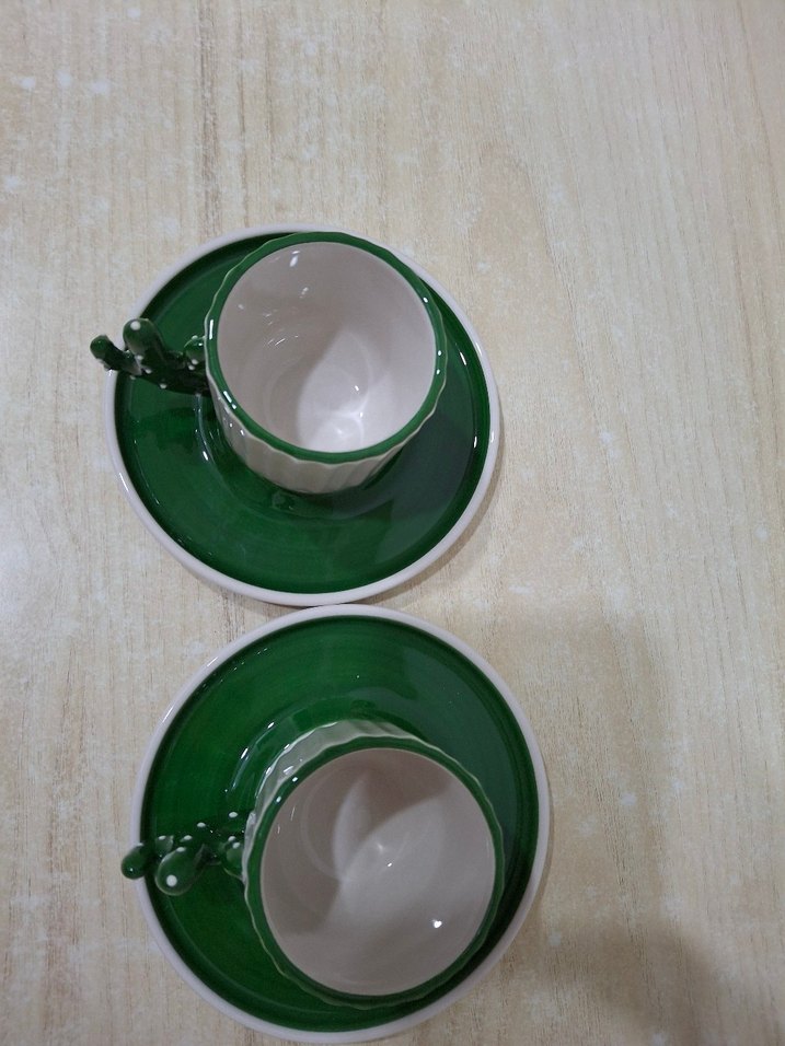 Kaktüs Detaylı Yeşil Fincan 90 ml - Görsel 5