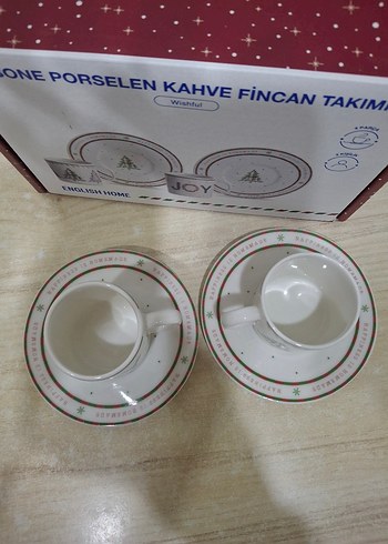 Englıshome Beyaz Bone  Kahve Fincan Takımı - Görsel 4