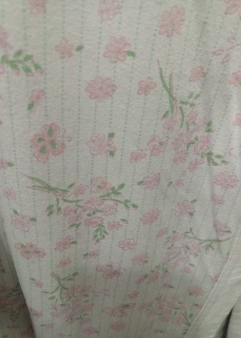 Kadın Beyaz Midi Sabahlık Uzun Kollu. logusa sabaklik takimi - Görsel 4