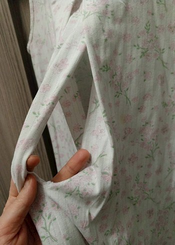 Kadın Beyaz Midi Sabahlık Uzun Kollu. logusa sabaklik takimi - Görsel 3