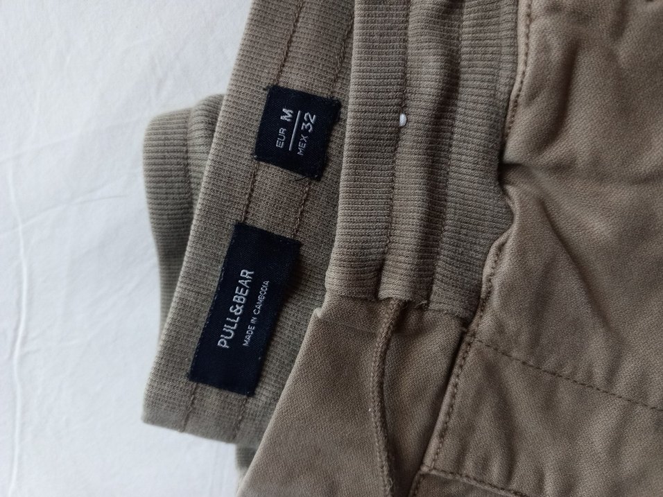 Bej Keten Rahat Kesim Erkek Pantolon original pullandbear - Görsel 3