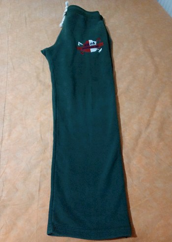 Erkek Koyu Yeşil Baskılı Fermuarlı Eşofman Altı - Görsel 2