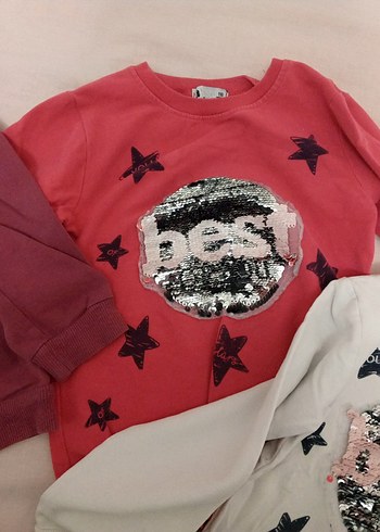 Kız Çocuk Payetli Uzun Kollu Sweatshirt - Görsel 8