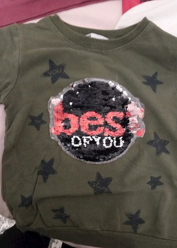 Kız Çocuk Payetli Uzun Kollu Sweatshirt - Görsel 3