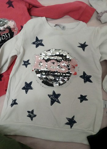 Kız Çocuk Payetli Uzun Kollu Sweatshirt - Görsel 7