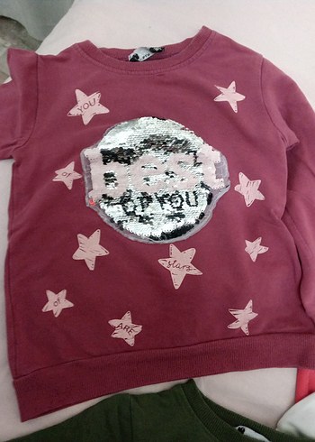 Kız Çocuk Payetli Uzun Kollu Sweatshirt - Görsel 2