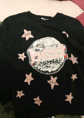 Kız Çocuk Payetli Uzun Kollu Sweatshirt - Görsel 5