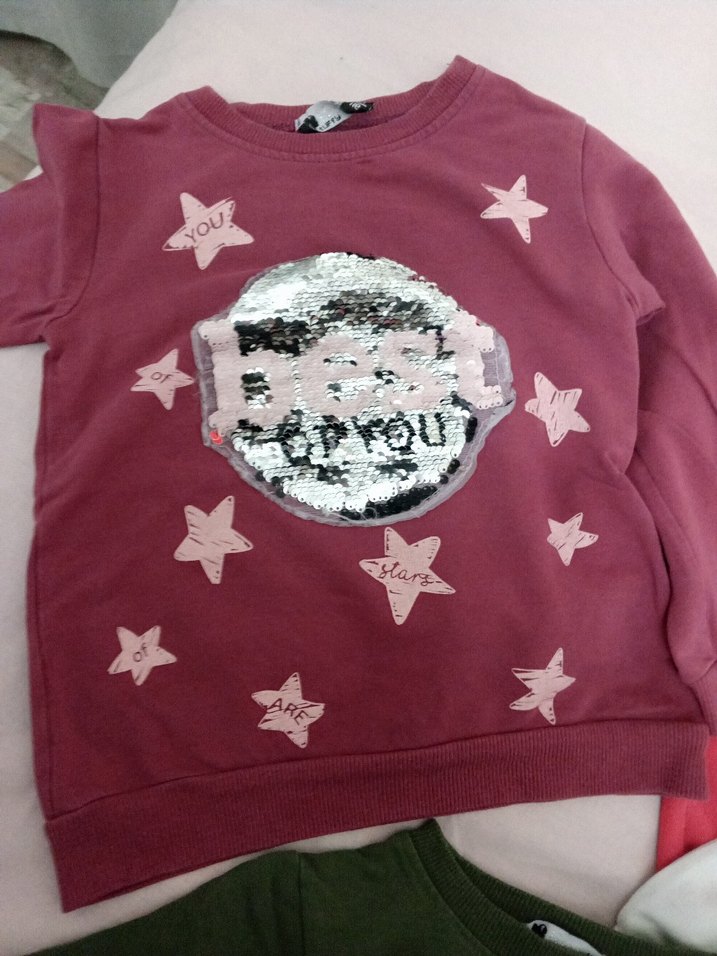 Kız Çocuk Payetli Uzun Kollu Sweatshirt - Görsel 2