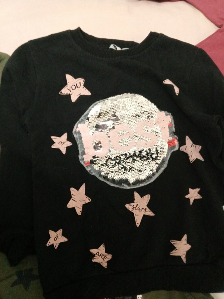 Kız Çocuk Payetli Uzun Kollu Sweatshirt - Görsel 5