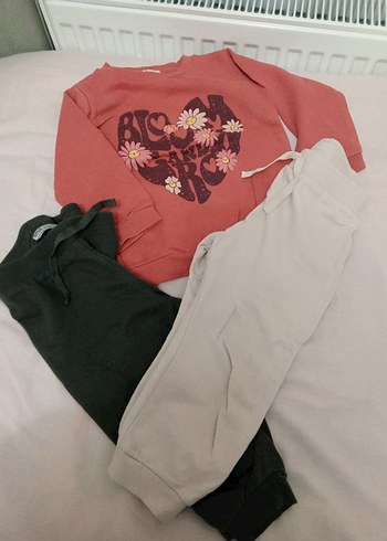 Gri Bebek Kız Uzun Kollu Takım hello baby - Görsel 2