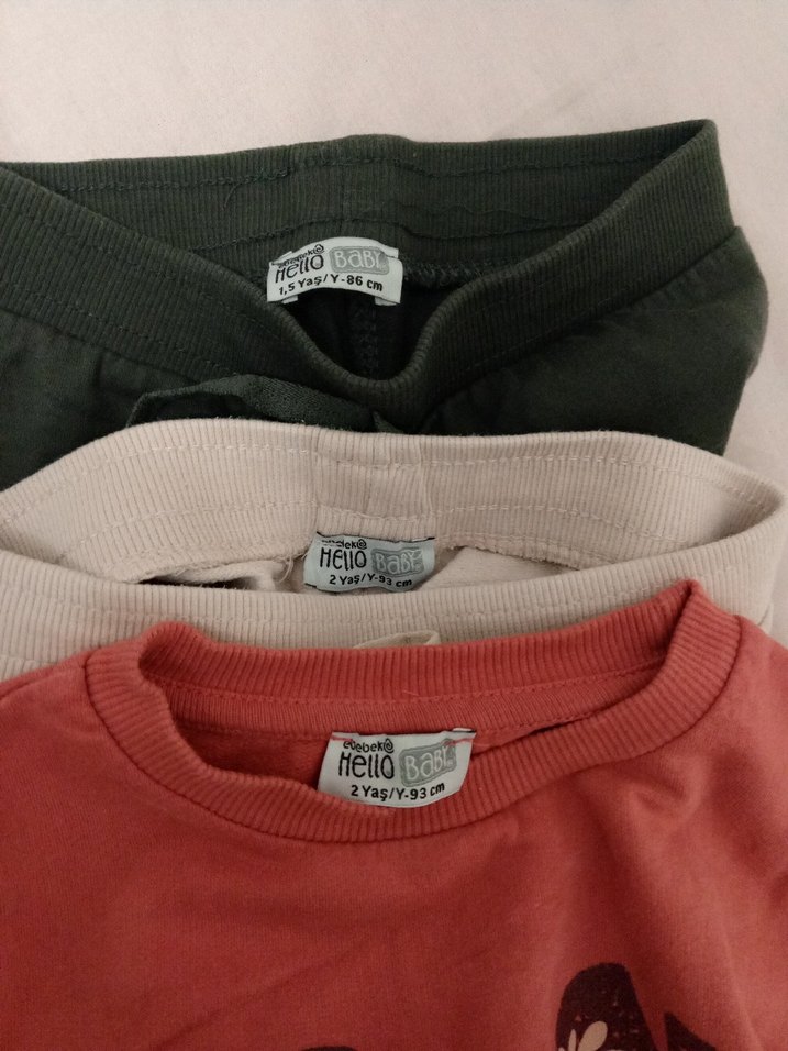 Gri Bebek Kız Uzun Kollu Takım hello baby - Görsel 3