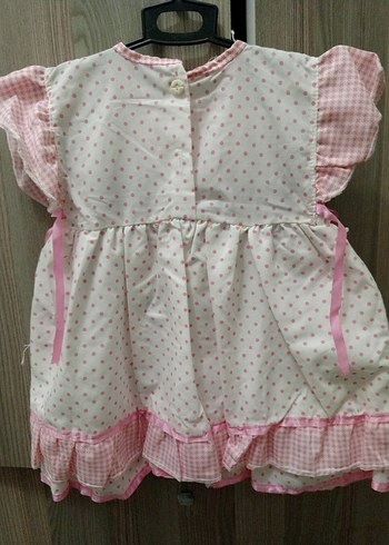 Kız Çocuk Pembe Fırfırlı Nakışlı Elbise - Görsel 4