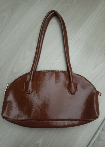 Parlak Kahverengi Deri Kadın Çanta - Görsel 2