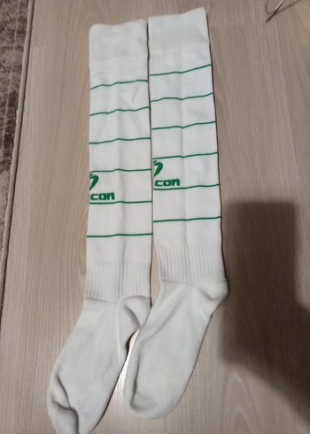 Beyaz Çizgili Erkek futbol Spor Çorap tozluk - Görsel 2