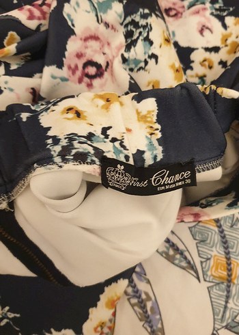 Çiçek Desenli pileli Midi  Etek - Görsel 3