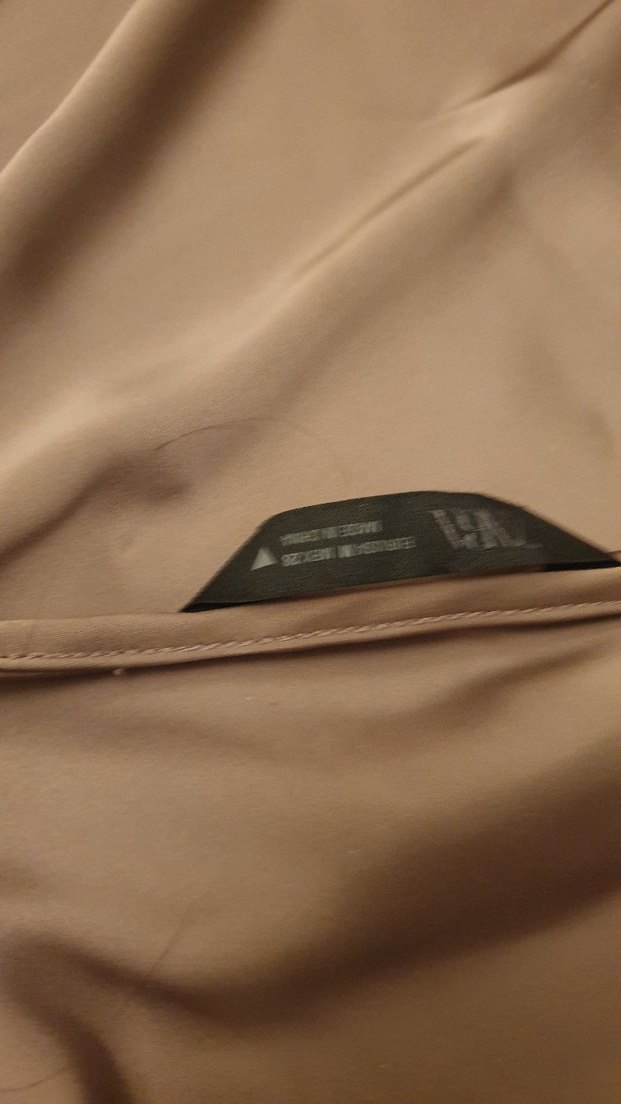 ZARA Kahverengi Saten Drapeli Kadın Fular - Görsel 3