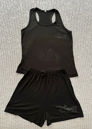 Siyah Şortlu Kadın Pijama Takımı