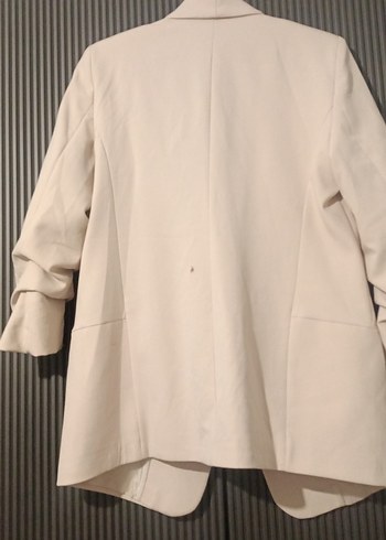 38 Beden ten rengi Renk Bej Midi Kadın Blazer Ceket