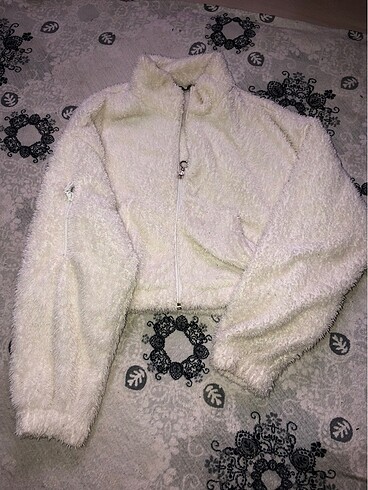 Crop peluş ceket