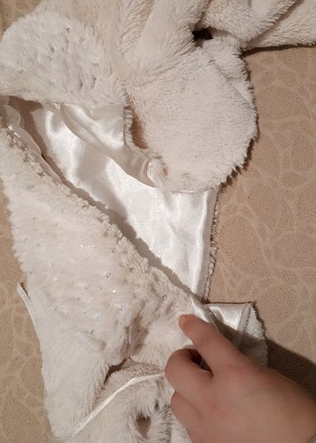 Kız Çocuk Bej Kürklü Bolero - Görsel 5