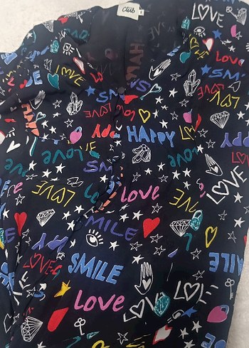 Renkli Desenli V Yaka Düğmeli Kadın Elbise - Görsel 5