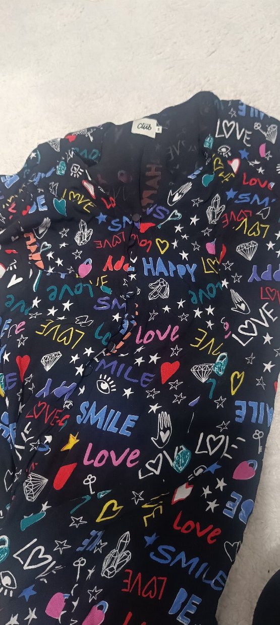 Renkli Desenli V Yaka Düğmeli Kadın Elbise - Görsel 5