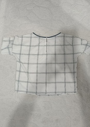 Kısa Kollu Ekose Pamuklu Tişört,gömlek benzeri - Görsel 3