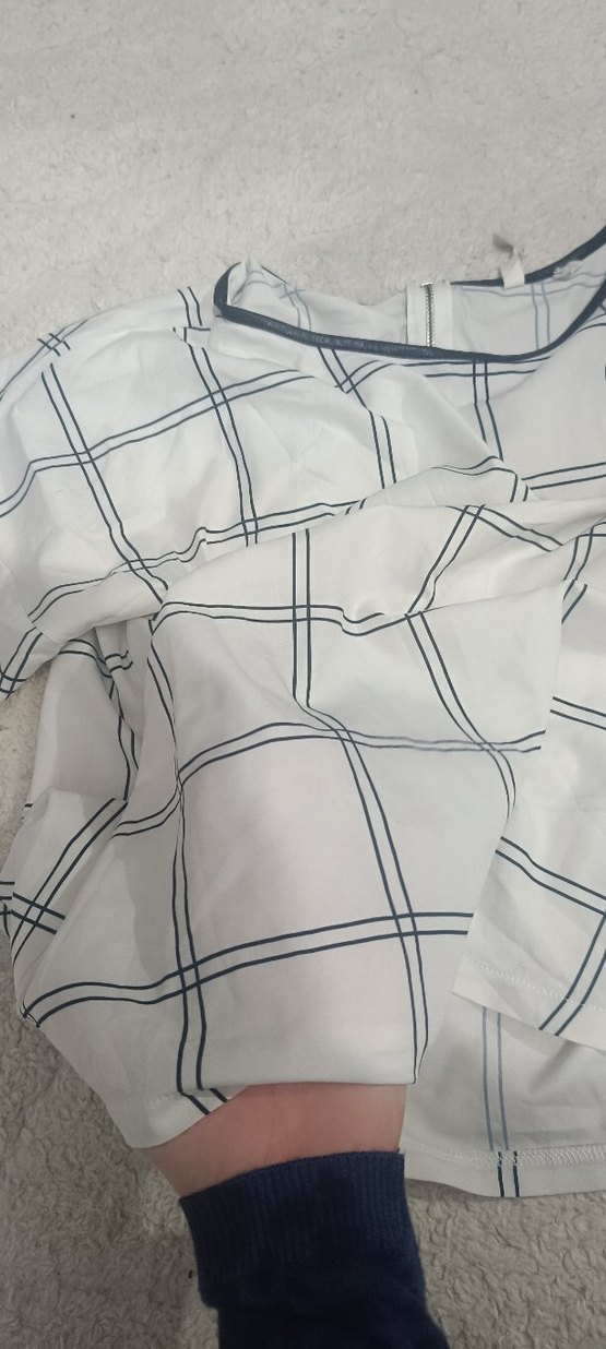 Kısa Kollu Ekose Pamuklu Tişört,gömlek benzeri - Görsel 5